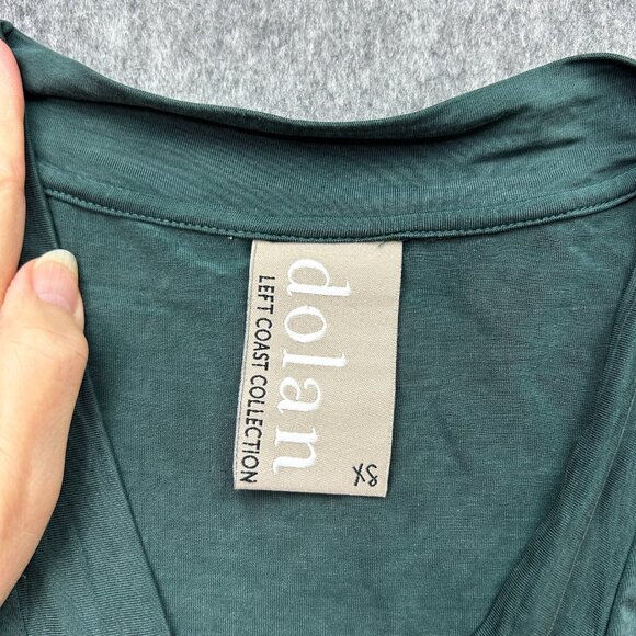 Dolan Left Coast Collection V-Neck Tegan Tunic Dress Women's Size XS Green Cupro - Picture 6 of 12